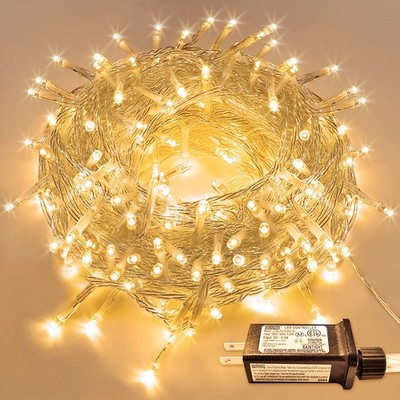 Warm White Christmas Lights for Bedroom, 300 LED String Lights Indoor Outdoor...