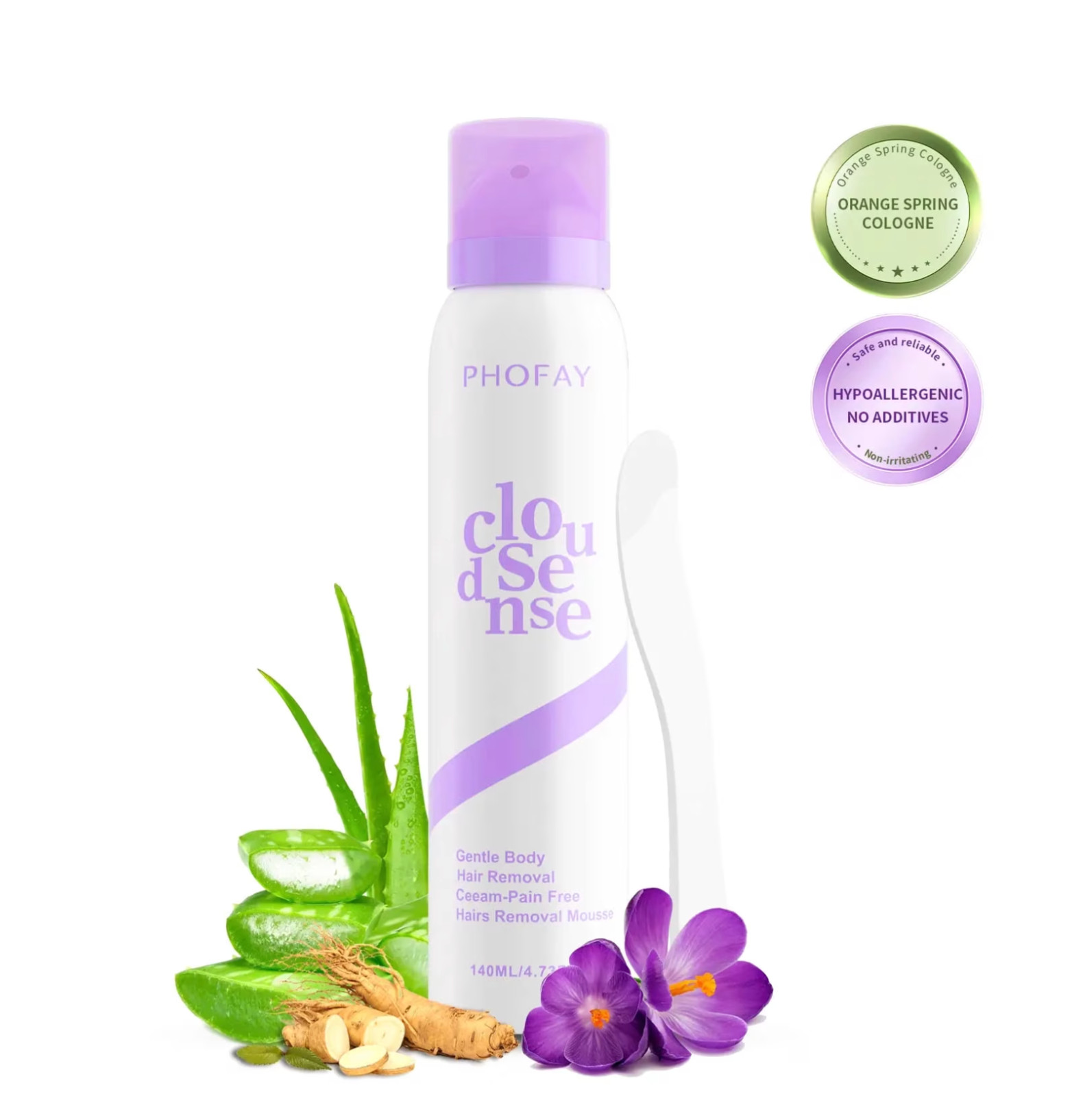 PHOFAY Bikini Hair Removal Cream, Aloe Vera & Hyaluronic Acid, Depilatory Cream 