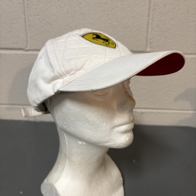 Ferrari Cap Hat F1 Formula 1 Scuderia Ferrari Quilted Logo - White OSFA