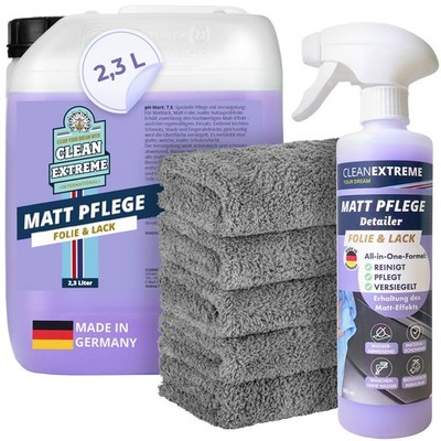 CLEANEXTREME Mattlack Mattfolie Detailer + Versiegelung & Poliertuch Pflege Set