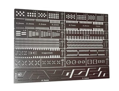 Hobby Model Craft Tool Carving Auxiliary Ruler 3.5x2.4 inches, silver