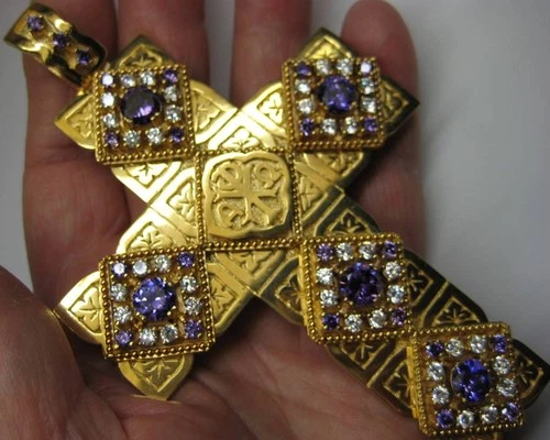 Pectoral Cross for Bishops and Priests - Gold plated over brass - 327