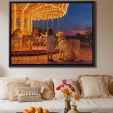 Labrador Dog Artwork Oil Painting Canvas Print Living Room Decor Family Pet Art