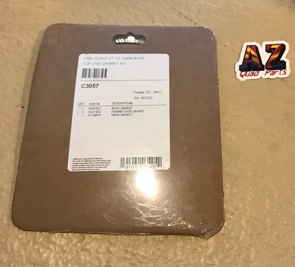 05-13 Yamaha YZ250F YZ 250F 77mm furo de estoque comético kit de junta superior C3057 - Imagem 2 de 2