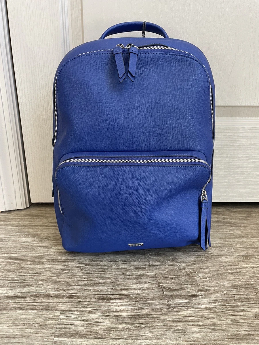 Tumi blue top leather backpack