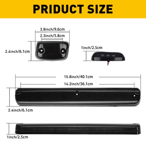 3pcs Amber Roof Cab Marker Light with LED for Chevy GMC 2500HD 3500HD Waterproof - Picture 8 of 12