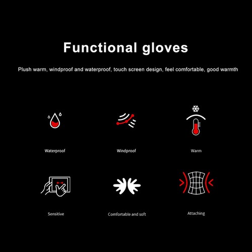 Touchscreen Isolierhandschuhe Thermo Winddicht Schneefest Warm Handschuhe Sport - Bild 6 von 15