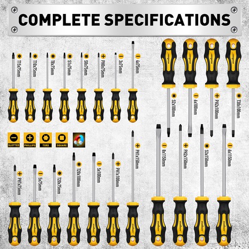 HORUSDY 140Pcs Magnetic Screwdriver Set Hex Keys Magnetizer Demagnetizer DIY - Picture 4 of 12