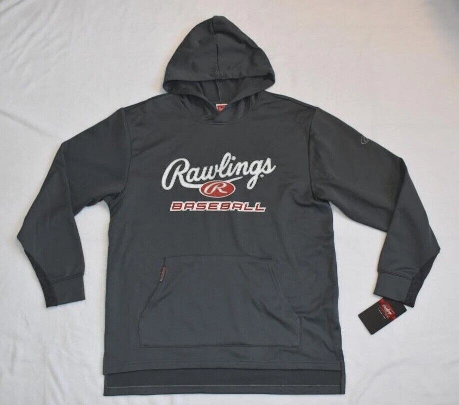 Rawlings Baseball Men's Adult Fleece Hoodie Graphite Gray ACAAPFH2-GR-91 NWT