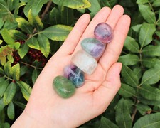 5 Fluorite Tumbled Stones: 'A' Grade Natural Polished Crystals