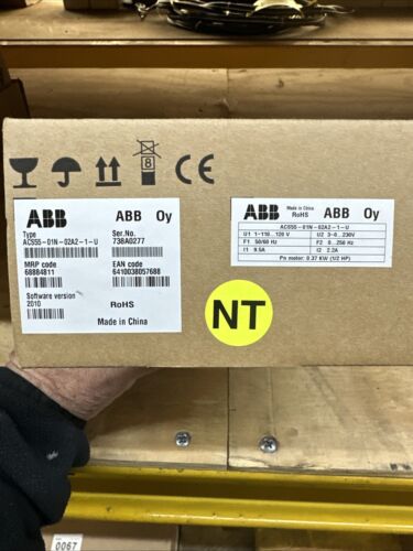 ACS55-01N-02A2-1-U ABB Drive 1/2hp Micro Series 120v-1phase 240v-3 Phase