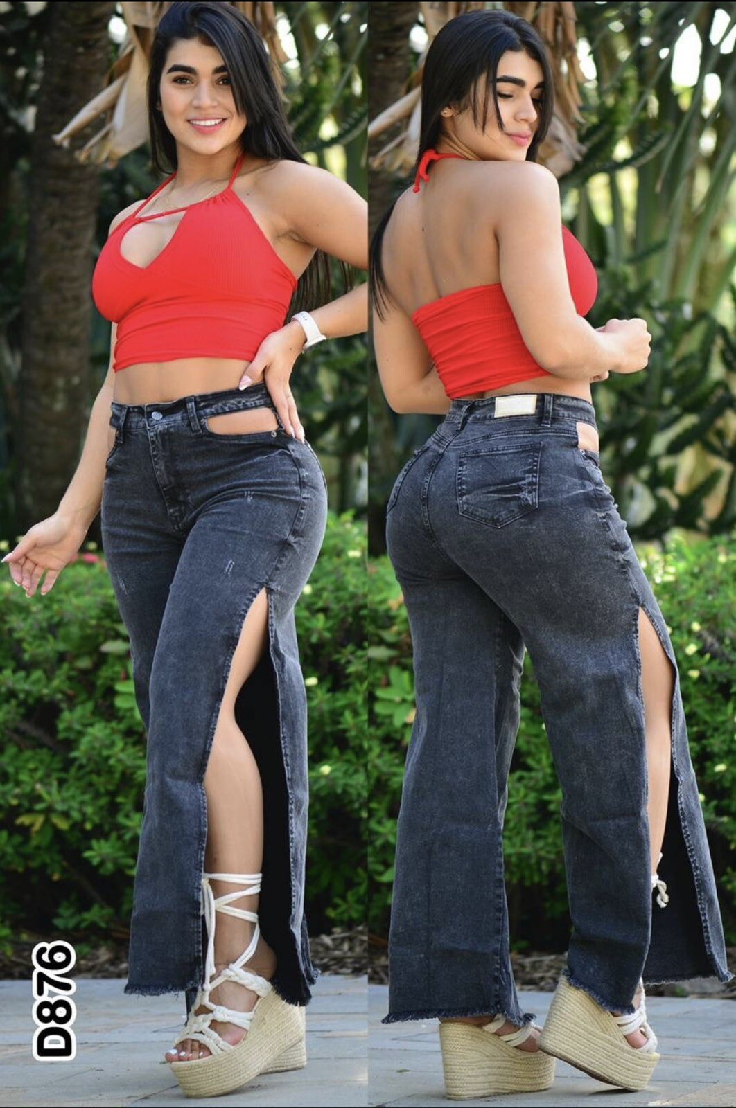 Pantalones de mezclilla Palazzo Tiro-Alto; Corte (Bota amplia) ️