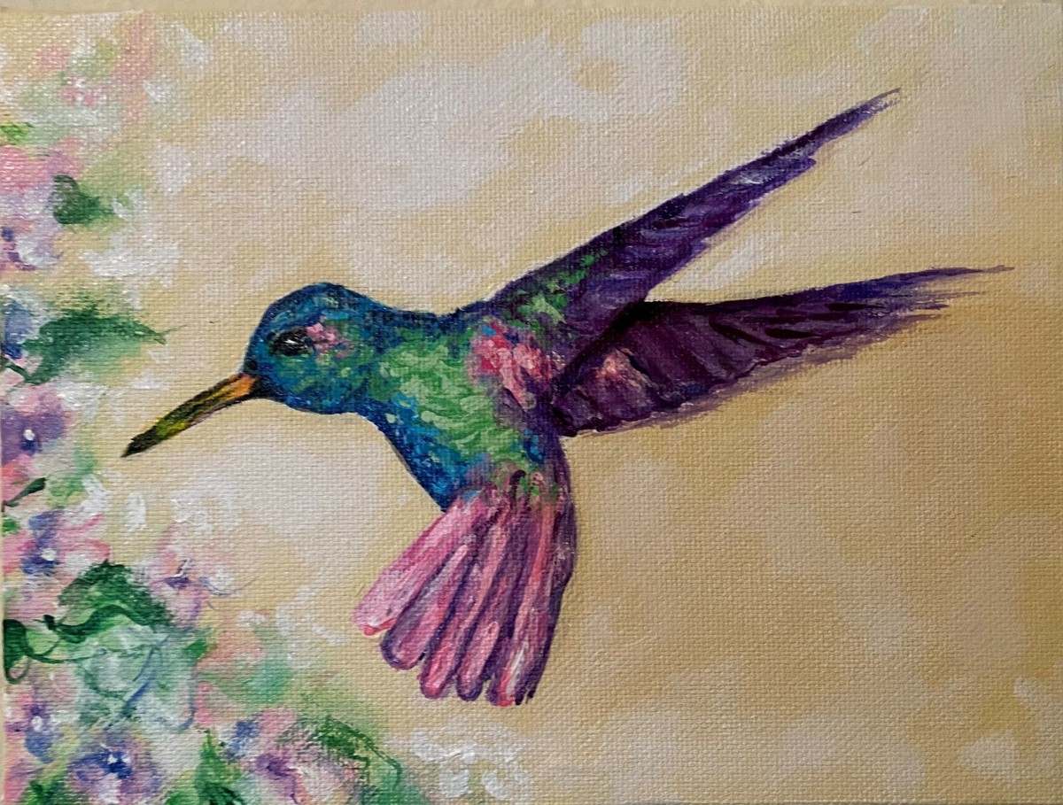 Acrylic Paintings Of Hummingbirds Hummingbird Painting By Gisele D