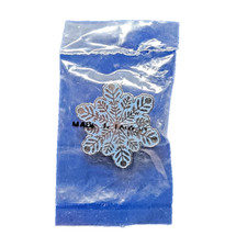 RARE Hallmark PIN Christmas Vintage SNOWFLAKE Cloisonne Silver Blue 1980 NEW MIP