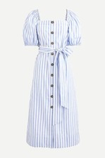 J.Crew AZ810 Cottage dress in stripe, white seascape, L, NWT