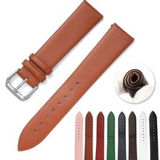 Watch Strap 8mm 10-16mm 17 18 19 20mm 21 22mm Ultra Thin Flat Leather Watch Band