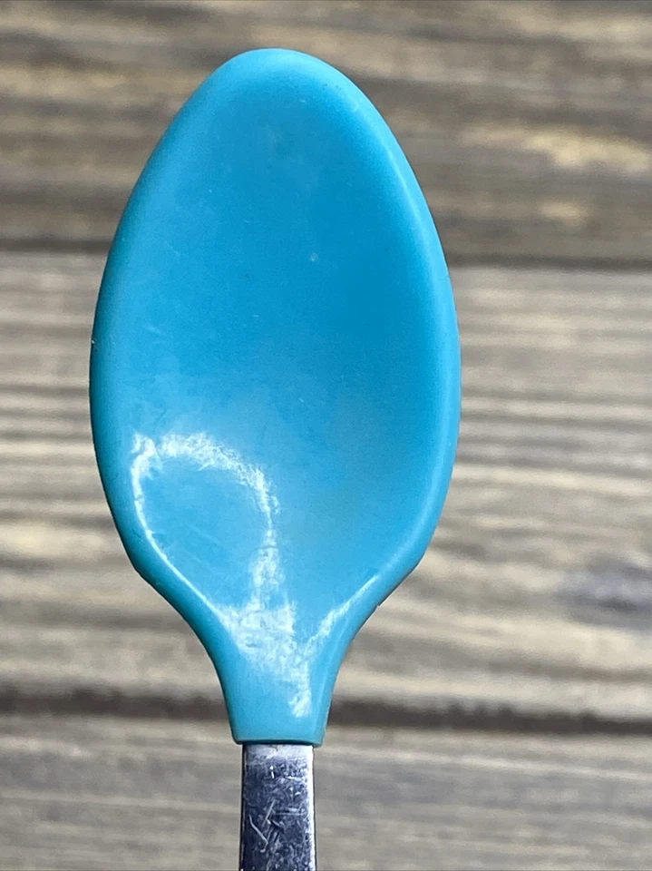 Cuchara bebé Gerber vintage azul punta suave mordida revestimiento Foto 4 de 4