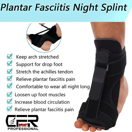 Plantar Fasciitis Night Splint Adjustable Foot Brace Drop Support Pain Relief DS - Picture 3 of 13