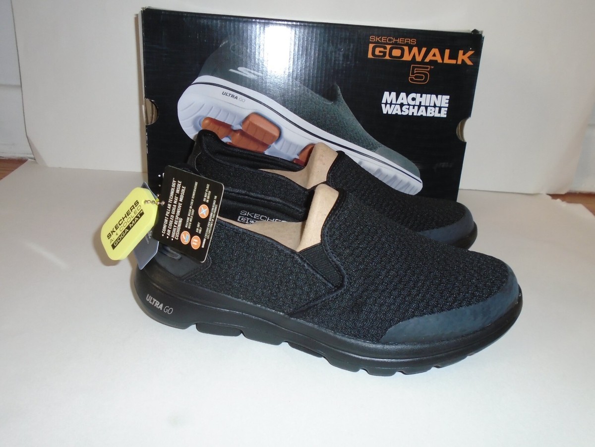 Skechers Performance Go Walk Apprize Black Slip On Shoes Size