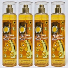 4 Bath  Body Works GOLDEN SUNFLOWER Fine Fragrance Mist Body Spray 8 oz