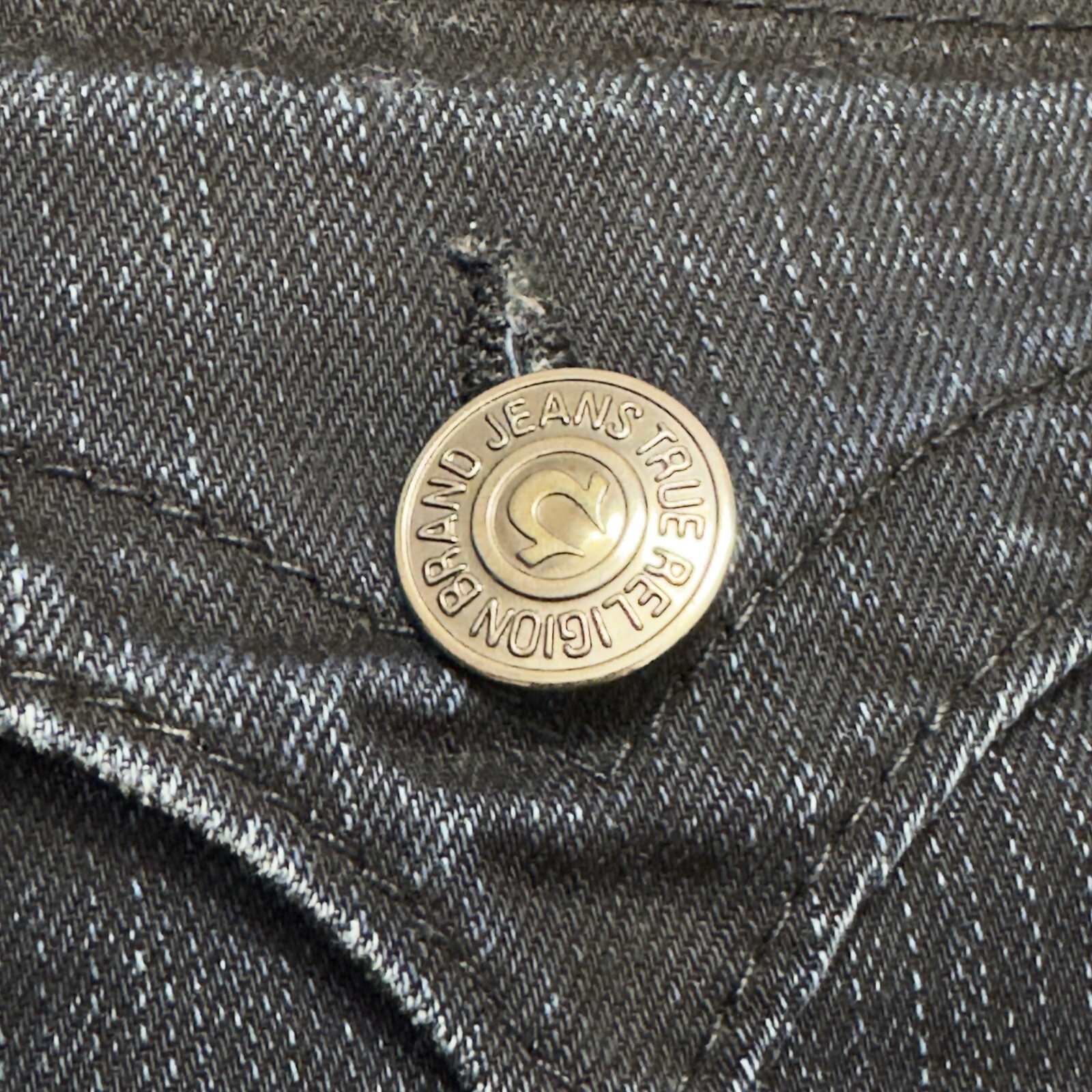 True Religion Womens 28 x 33 Ricky Black Label Straight Blue Black Jeans Denim thumbnail 9