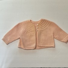 Vintage 1950s Knitted Handmade Baby Sweater Pink/peach