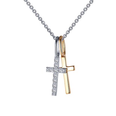 *BRAND NEW* Sterling Silver Platinum-Bonded 8.00Cross Shadow Char mNecklace
