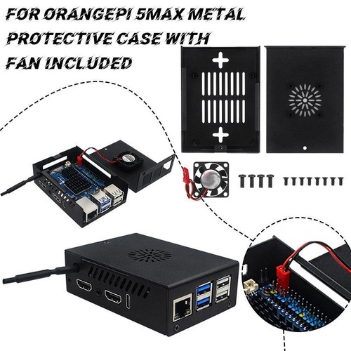 Metal Development Board Enclosure For Orange Pi 5 with Board Max B7 Fan M0B7 - Bild 9 von 21
