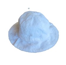 New Nordstrom 3-9m White Eyelet Bucket Sun Hat Baby