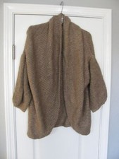 Worthington Woman Open Front Cardigan Knit Sweater Tan  Metallic Gold Size 1X