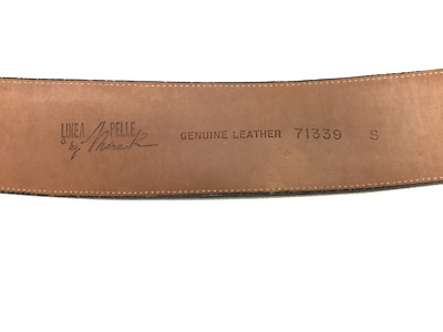 LINEA PELLE Mira K Designer Belt Wide Brown Croc Leather  display picture 1