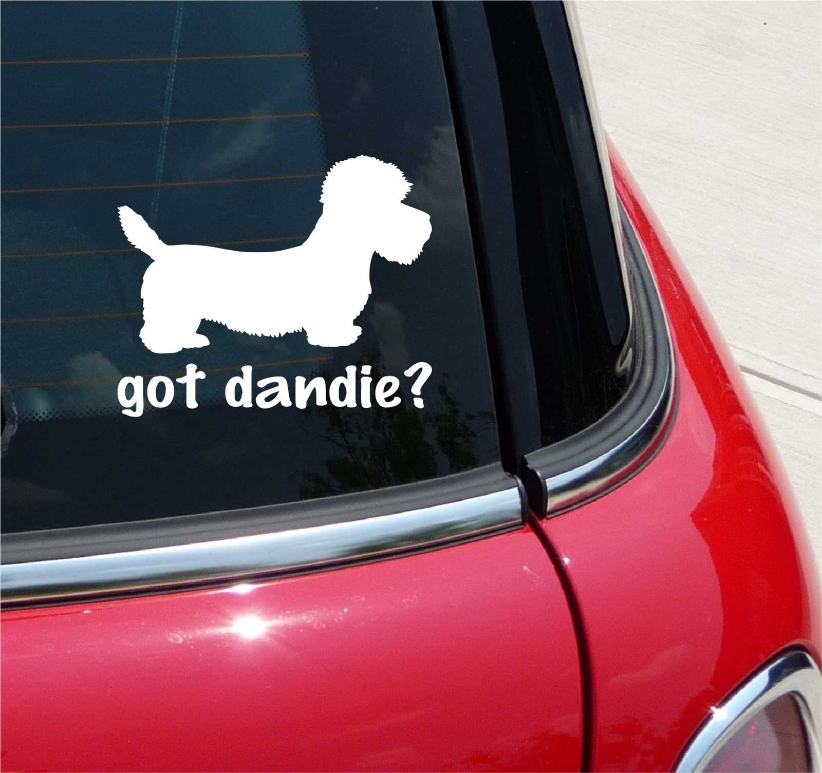 GOT DANDIE? DINMONT TERRIER DOG GRAPHIC DECAL STICKER ART CAR WALL