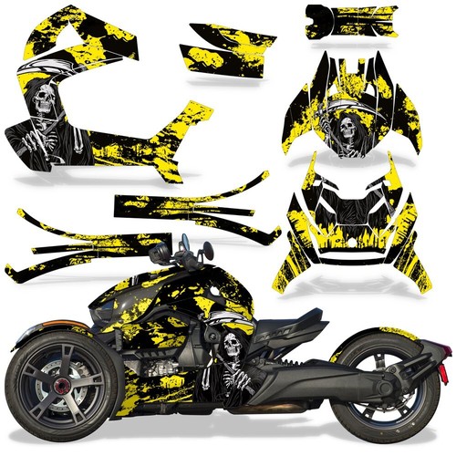 Graphics kit Sticker Decal Wrap for Can-Am 2019 Ryker REAPER V2 YELLOW