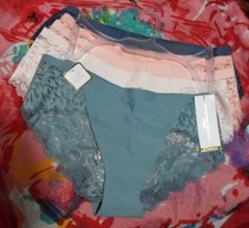 5 NEW ADRIENNE VITTADINI AV3207 5PKC MF LACE BACK/SIDES HIPSTER PANTIES M