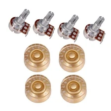 4  Guitar Potentiometer Audio 500K K 18mm Replacement & 4  Guitar  Control Knobs