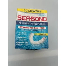 NEW Sea Bond Secure Denture Adhesive Seals, Original 30 Lowers 