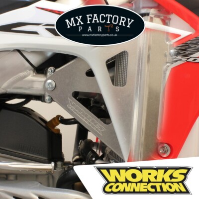Honda CRF250R 2014-2017 Radiator Braces Works Connection Silver 250 14 15 16 17
