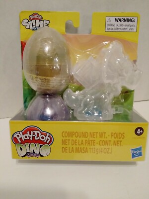Play Doh Slime Hydro Glitz Dino Crew Eggs and Dinosaur Bones Brown & Purple Eggs