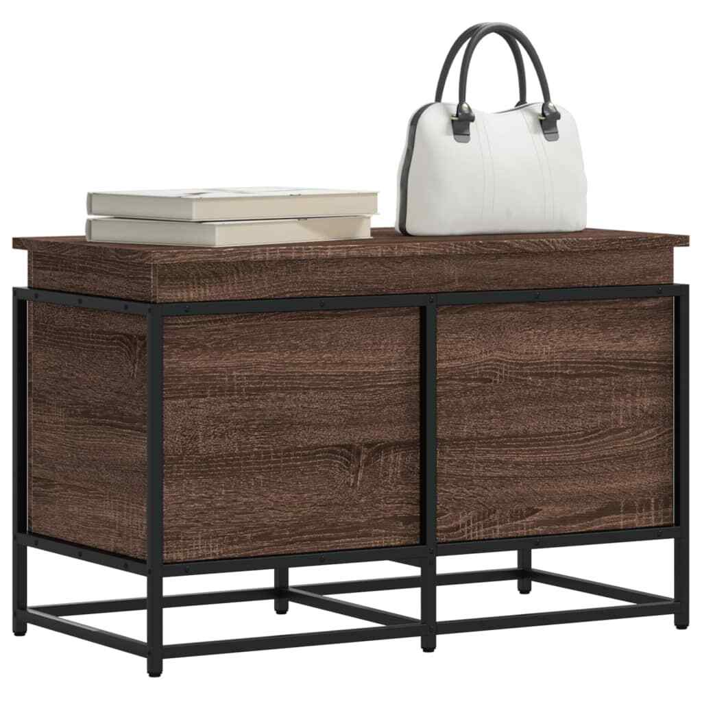 vidaXL Storage Box with Lid Brown Oak 80x40x51.5 cm Engineered Wood