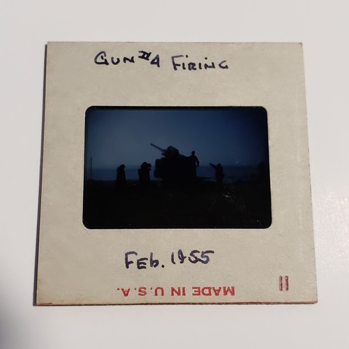 Korean War Military Firing Gun #4 68th 1950's 35mm Slide Red Border Kodachrome - Picture 3 of 3