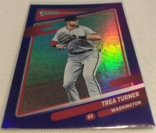 2021 Panini Donruss Baseball Trea Turner Washington Nationals Holo Purple #93