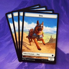 4x Dog Token 0029 Tokens FDN Foundations MTG Commander Dogs and Cats & Cat Deck