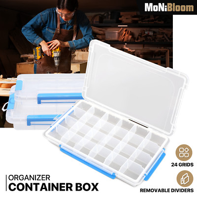 9/15/24 Grids DIY Organizer Container Box Adjustable Dividers Clear Plastic,3PCS