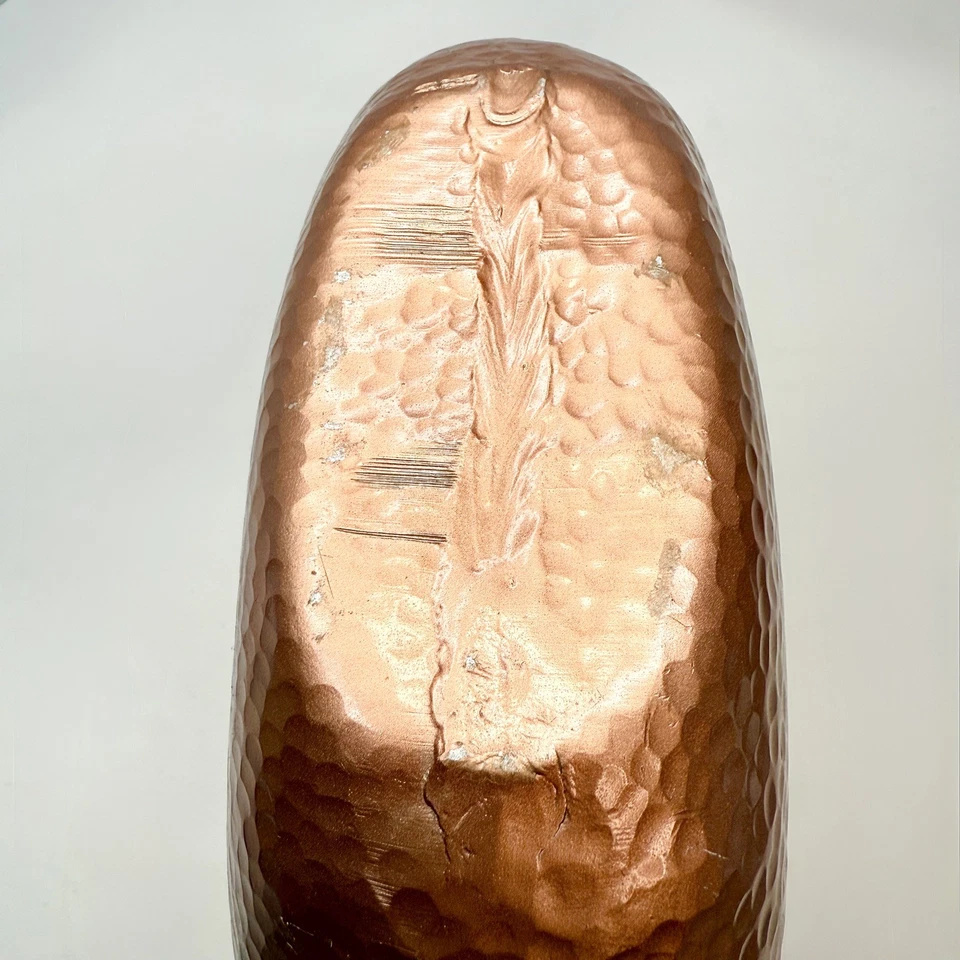 复古野蛮人锤铜花瓶波纹边缘城市金属乡村艺术装饰 — 第 4/4 张图片