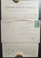 Joslyn Apple Cider Vinegar Advertising Holley NY Fancy Circle Vs Cancel 1890