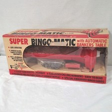 Transogram Vintage 1961 Super Bingo Matic Bingo Game Cards Tokens Original Box