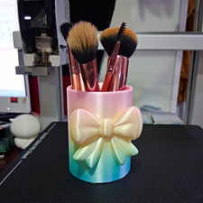 Makeup Brush Holder Cup Pink Blue Gradient Bo...