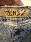 Hint H Jeans Women's 7 Bleach Splatter Design Blue Denim Long Vintage Mexico — photo 5