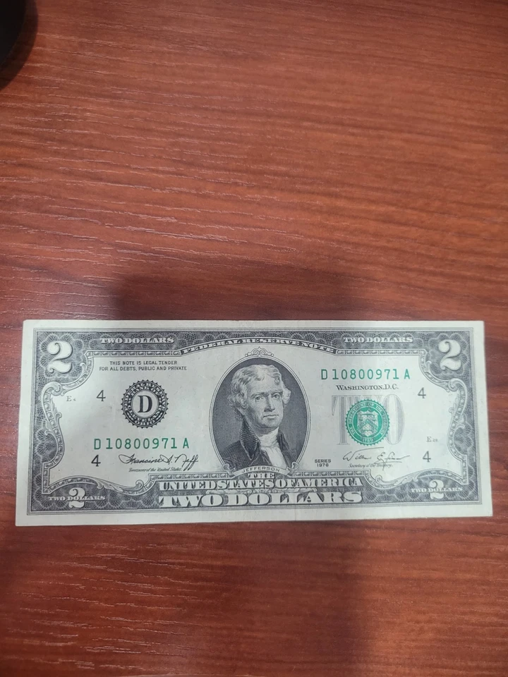 1976 Two $2 Dollar Bill - D10800971A - Image 3 of 4