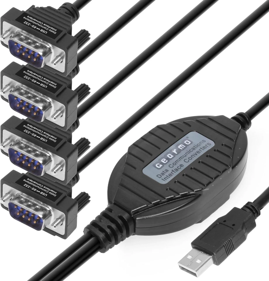 Compact 4 Port USB to Serial RS232 Adapter - ESD Protection - Image 4 of 4